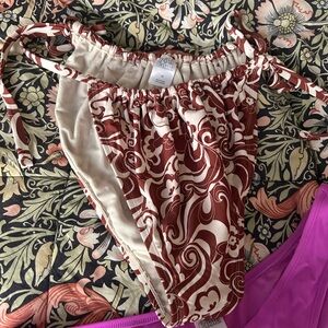 Wild Fable Pink and Brown Floral Bikini Set